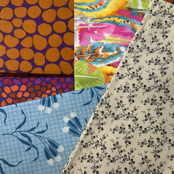 Fabric 5 pieces 100% Cotton Multicolor - Picture 3 of 3